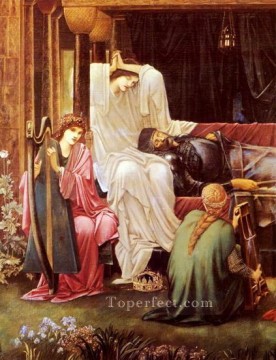 エドワード・バーン・ジョーンズ Painting - アヴァロンでのアーサー最後の眠り ラファエル前派 サー・エドワード・バーン・ジョーンズ